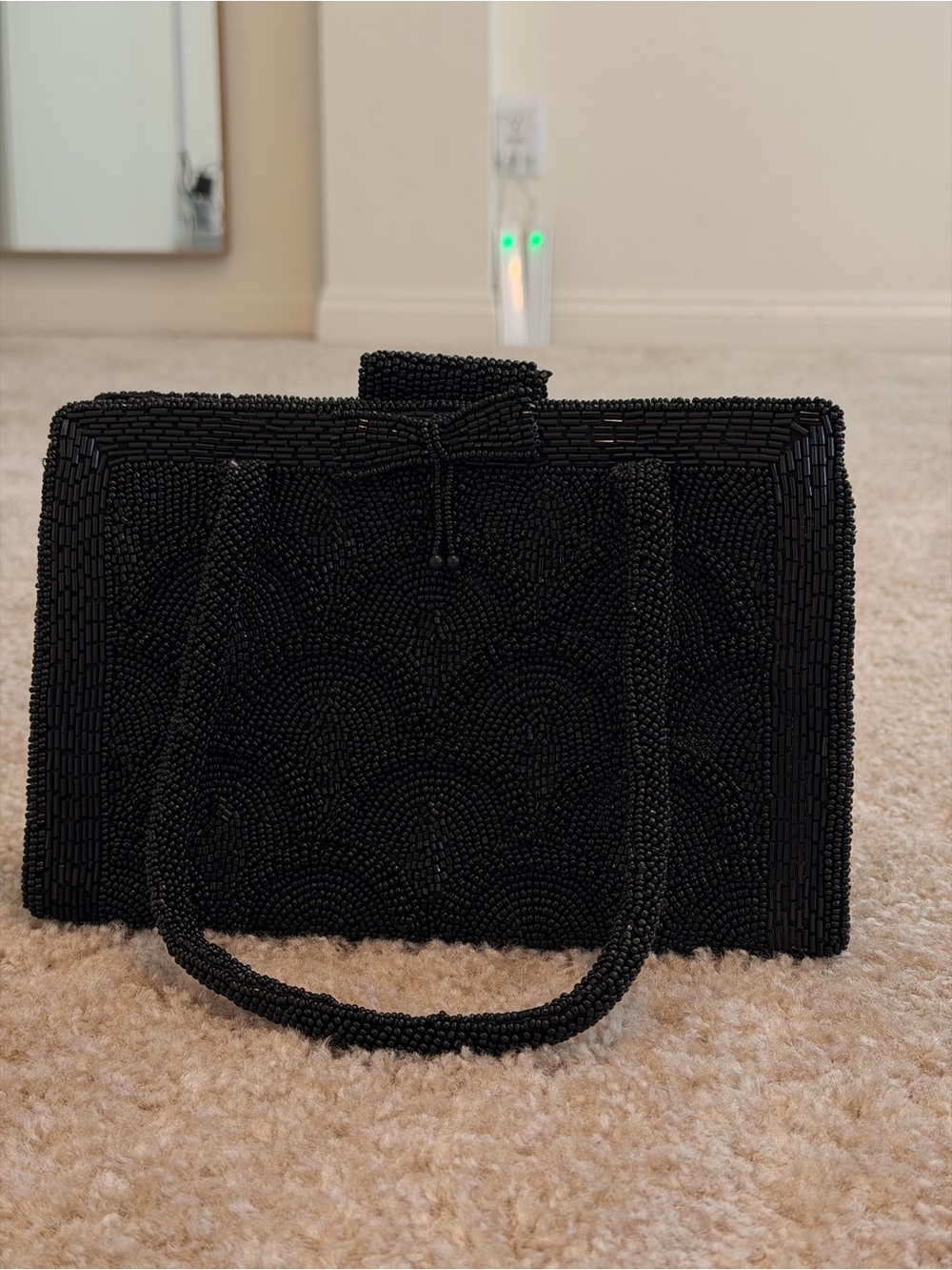 Black Beaded Bag NEVER USED